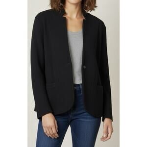 J Crew Factory Women's Schoolboy Sweater Blazer Size XXL Black Knit Minimalist